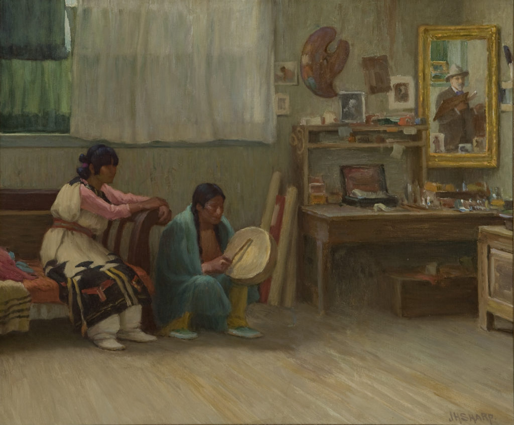 Joseph Henry Sharp, Studio Interior (A Corner of My Studio) (Estudio interior [Una esquina de mi studio]), c. 1925. Oil on canvas. Collection of Phoenix Art Museum, Gift of the Carl S. Dentzel Family Collection.