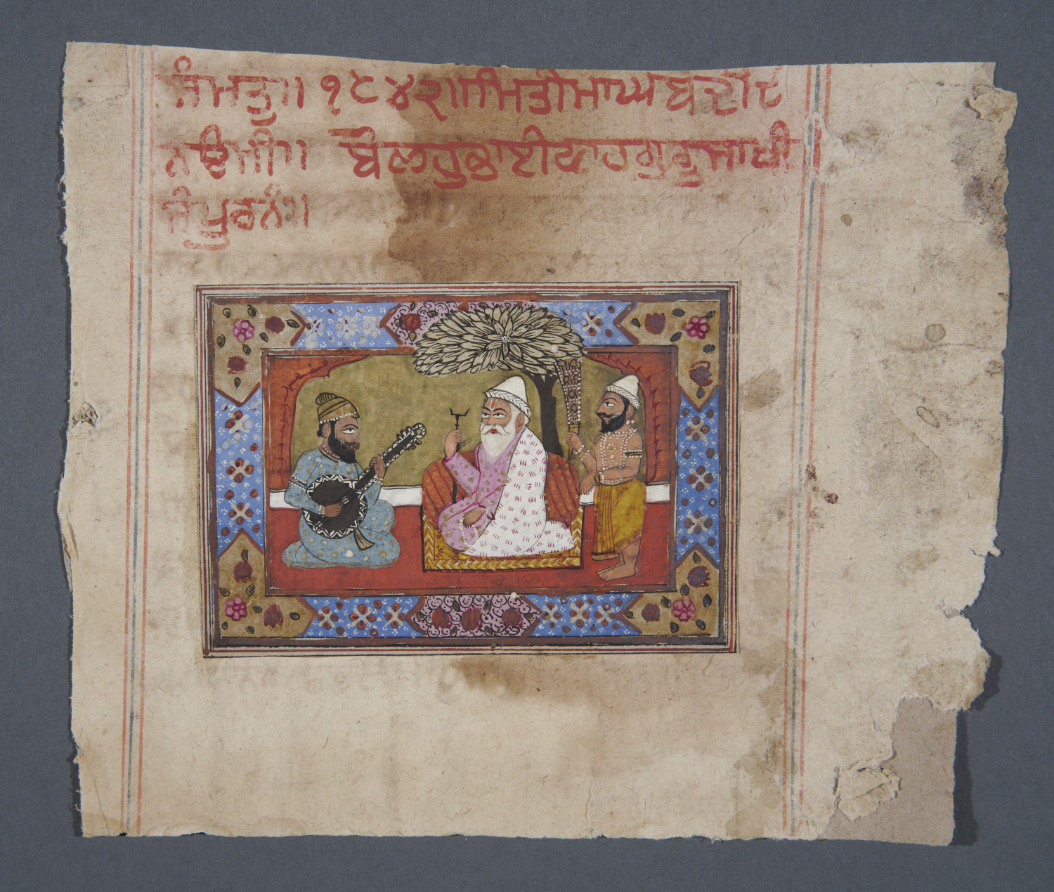 Unknown, Guru Nanak and His Two Companions, not dated. Ink and color on paper. The Khanuja Family.