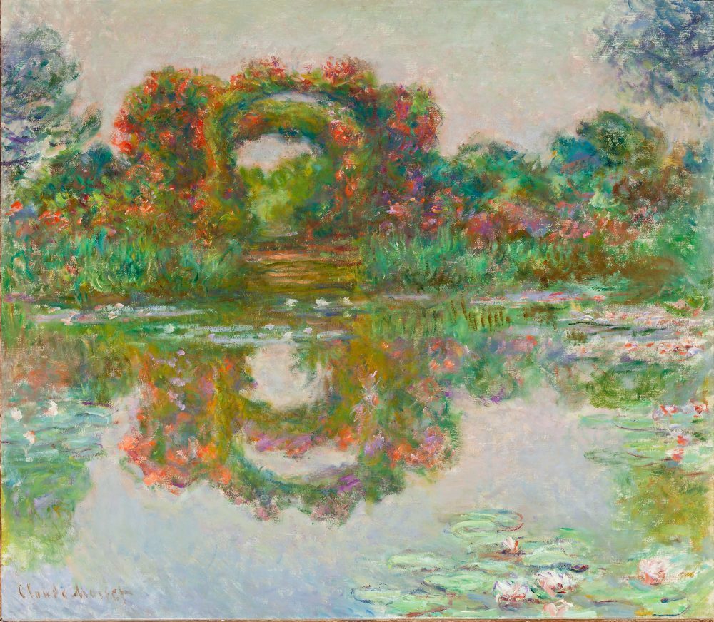 Claude Monet, Les arceaux fleuris, Giverny (Flowering Arches, Giverny [Arcos florecientes, Giverny]), 1913. Oil on canvas. Gift of Mr. and Mrs. Donald D. Harrington.