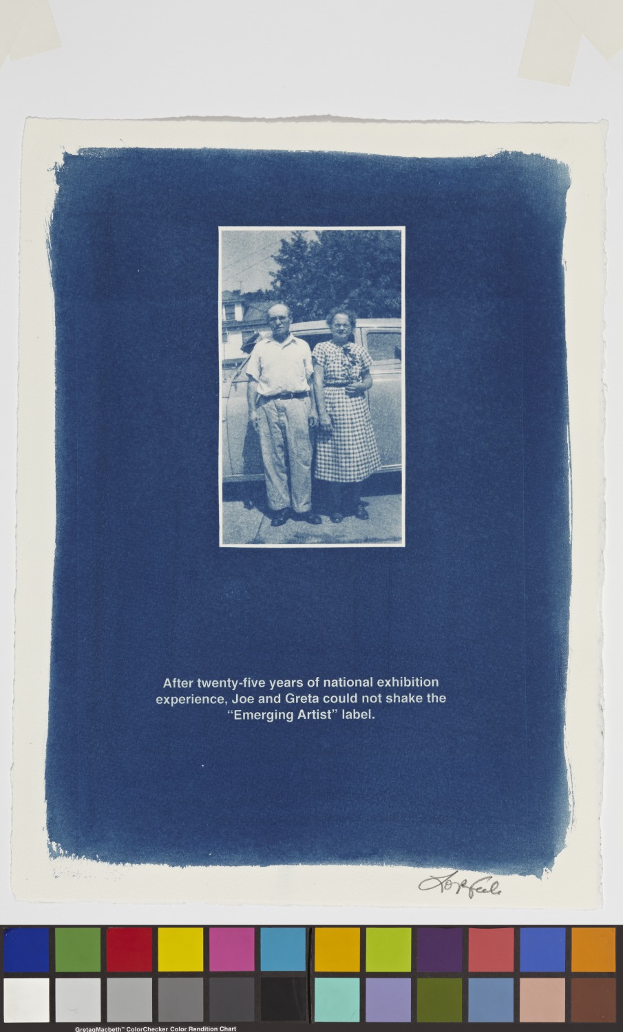 Annie Lopez, The Almost Real History of Art in Phoenix, 2007. Cyanotype. Museum purchase with funds provided by Eva and Eric Jungerman Family Endowment.