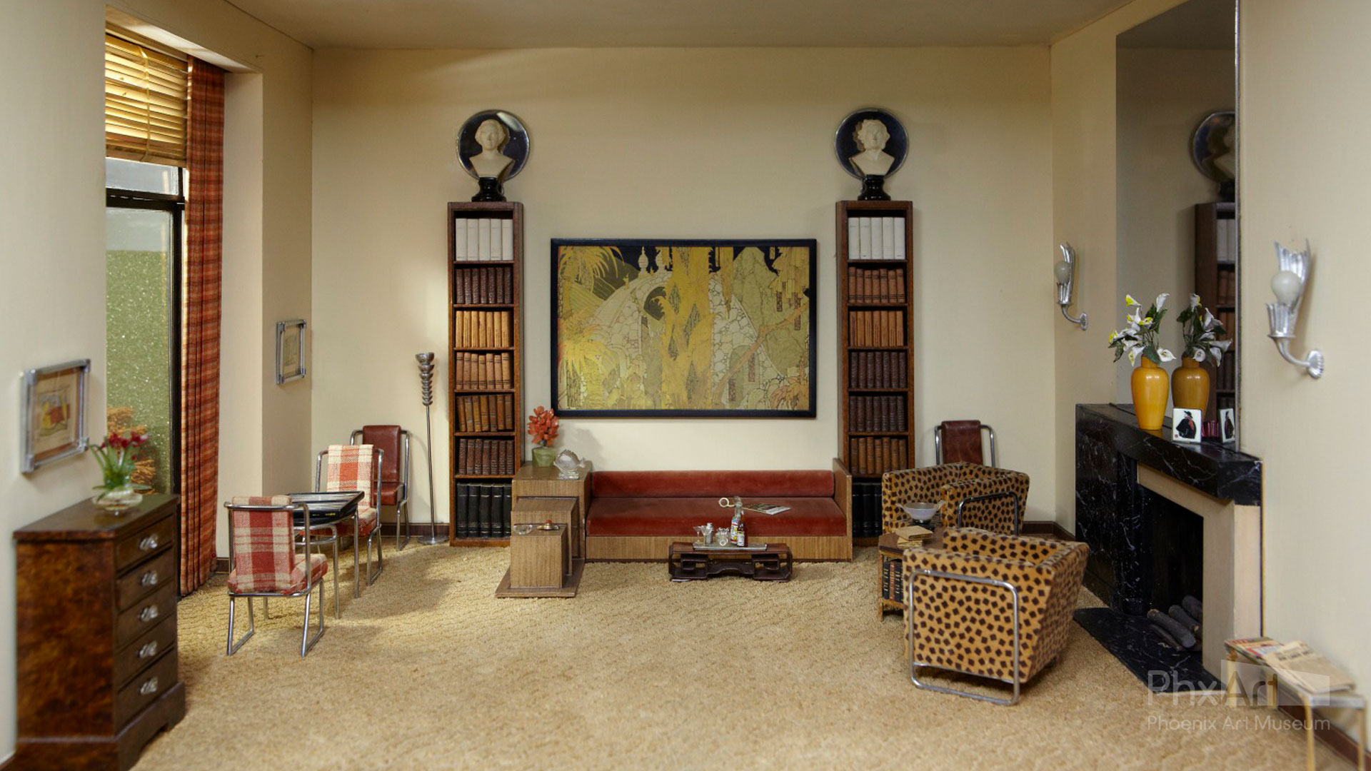 Narcissa Niblack Thorne, Art Deco Library, c. 1925, 1932-1937. Mixed media. Gift of Niblack Thorne.