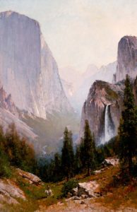 Thomas Hill, El Capitan and Bridal Veil Falls, Yosemite Valley (El Capitán y el salto “Bridalveil”, Valle de Yosemite), not dated. Oil on canvas. Collection of Phoenix Art Museum, gift of Mr. and Mrs. John B. Mills, by exchange.