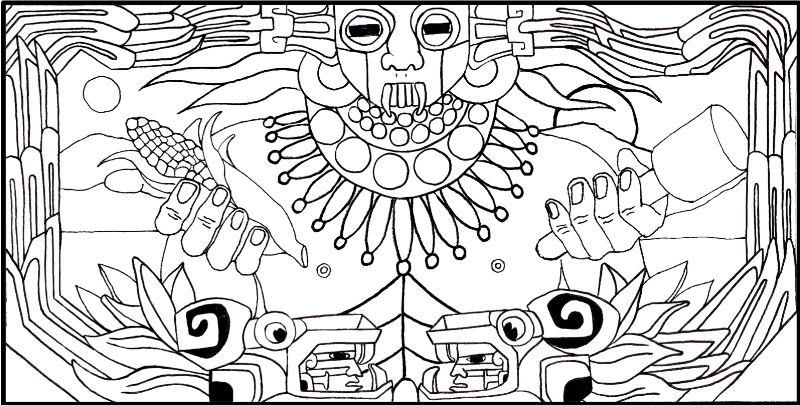 Visiones Teotihuacanas illustration by Martin Moreno and Edgar Fernandez