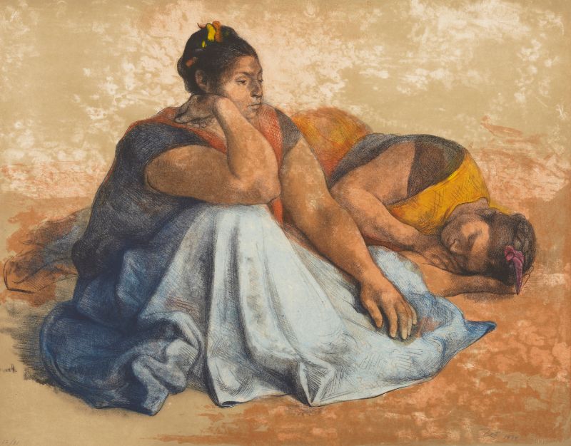 Francisco Zúñiga, Juchitecas (Juchitecan Women), 1974. Lithograph, ink on paper. Museum purchase