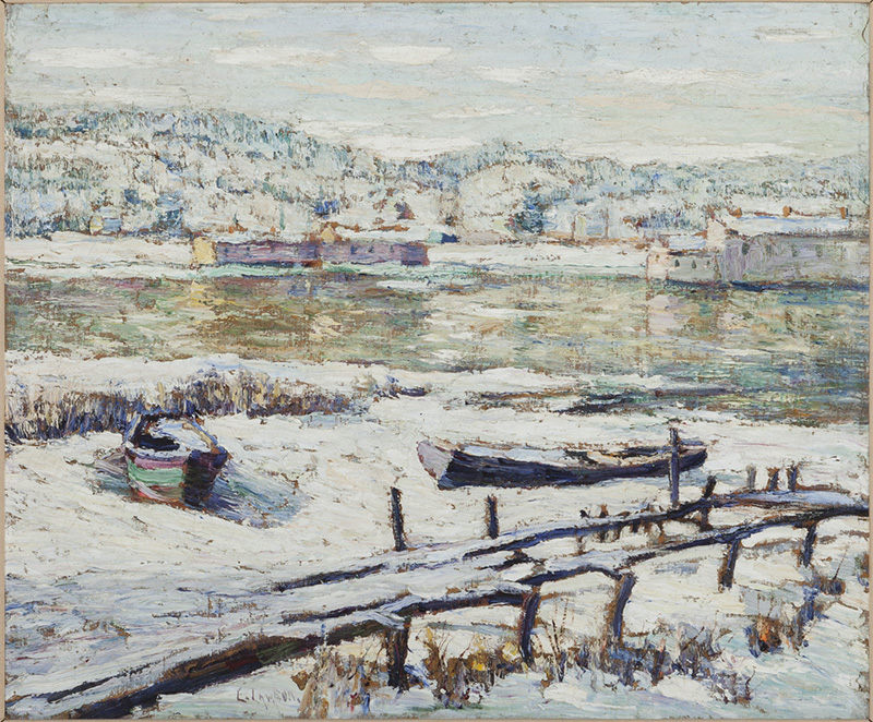 Ernest Lawson, Winter Landscape (Paisaje de invierno), c. 1907. Oil on canvas. Gift of Mr. and Mrs. Orme Lewis in memory of Mr. Bruce Barton, Jr.