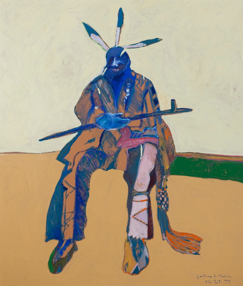 Fritz Scholder, Sitting Indian (Indio sentado), 1975. Acrylic on canvas. Gift of Joseph and Gloria Rose.