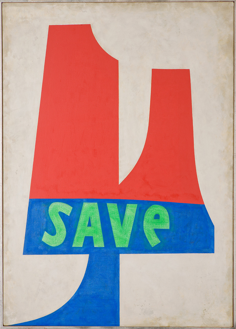 Jorge Fick, SAVE, 1971. Oil on canvas. Museum purchase with funds provided by Steve and Kelly Ellman