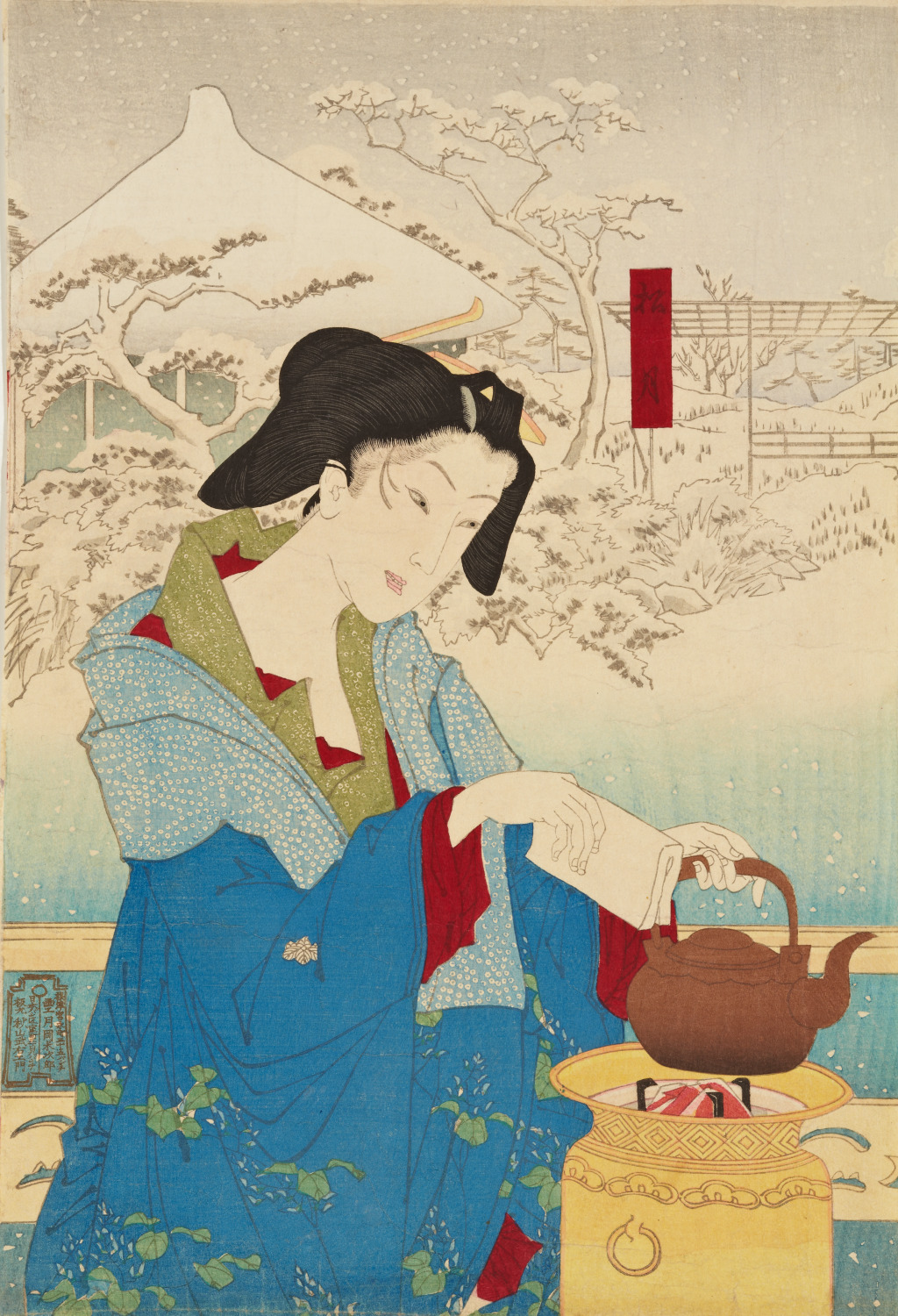 Tsukioka Yoshitoshi, Winter Daishoro Brothel in Nezu, from the series The Four Seasons at Their Height, 1883. Woodblock print. Gift of Susan Julia Ross and Dr. Gary L. Waddington.