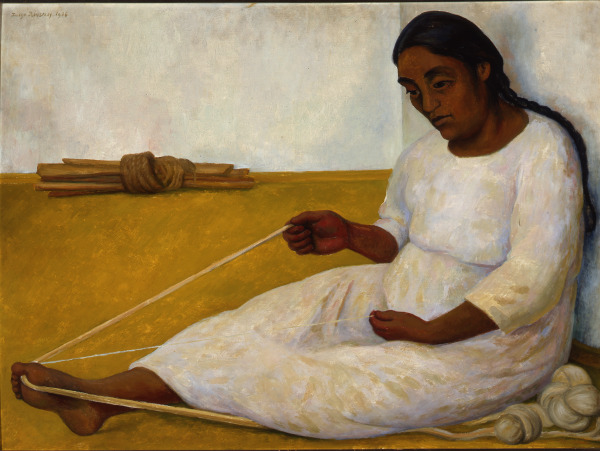 Diego Rivera, Winding Thread (Hilando), 1936. Oil on canvas. Gift of Mrs. Clare Boothe Luce. © 2020 Banco de México Diego Rivera Frida Kahlo Museums Trust, Mexico, D.F. / Artists Rights Society (ARS), New York.