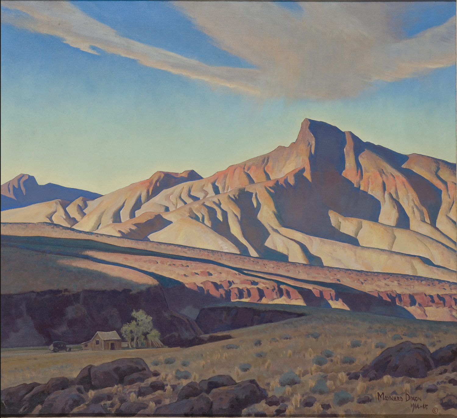 Maynard Dixon, Home of the Desert Rat (Hogar de la rata del desierto), 1944-1945. Oil on canvas. Bequest of Leon H. Woolsey.