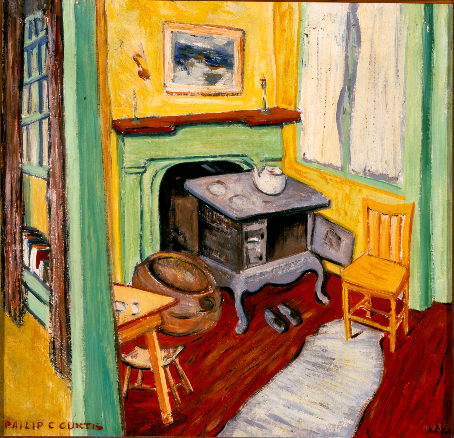 Philip C. Curtis, My Studio (Mi estudio), 1935. Oil on board. Gift of Terese Greene Sterling.