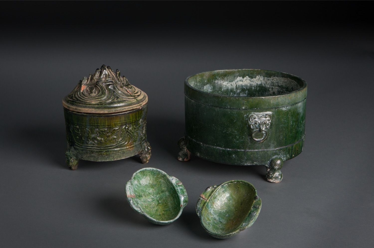 Unknown, Hill censer jar (Vasija para incienco), Han dynasty, 206 B.C.-220 A.D. Glazed stoneware. Gift of Drs. Thomas and Martha Carter.