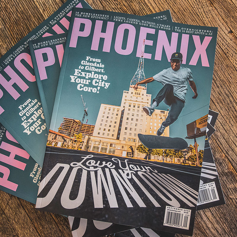 Danny Upshaw, Westward Ho Skater, 2020. PHOENIX Magazine cover, September 2020 issue. Courtesy of the artist.