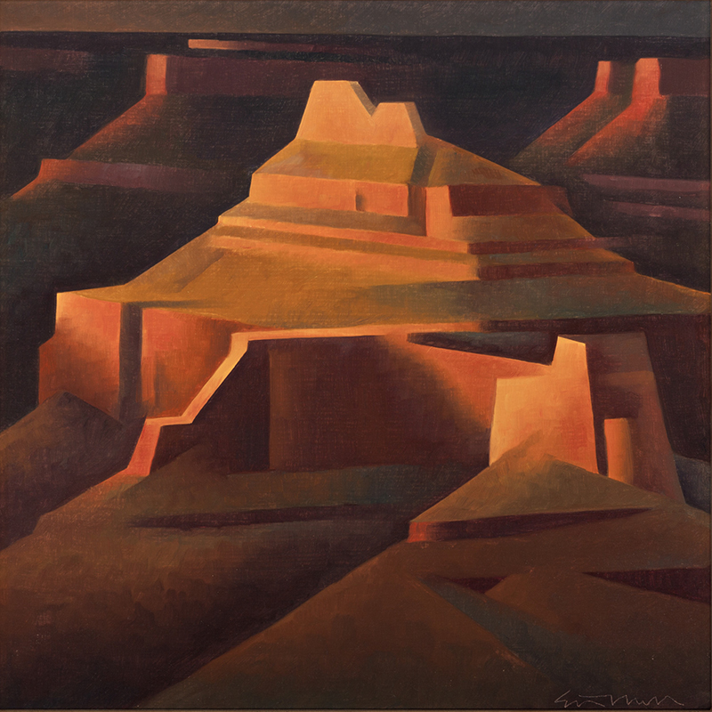 Ed Mell, Canyon Angles (Ángulos del Cañon), 1992. Oil on canvas. Gift of Edward Jacobson Revocable Trust.