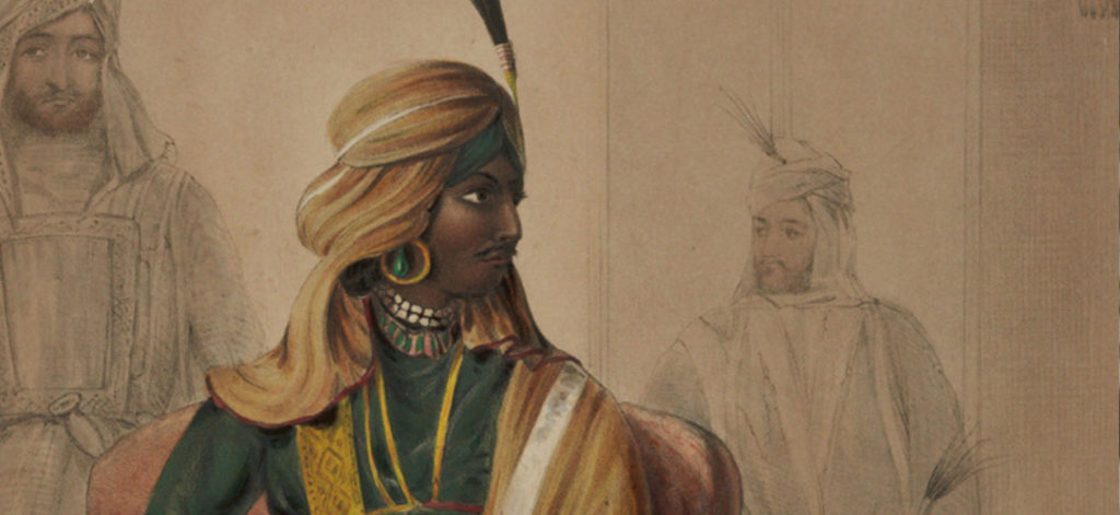 Emily Eden, Rajah Heera Singh (principal chief of the Punjab), 1844. Hand-painted chromolithograph on paper. The Khanuja Family.