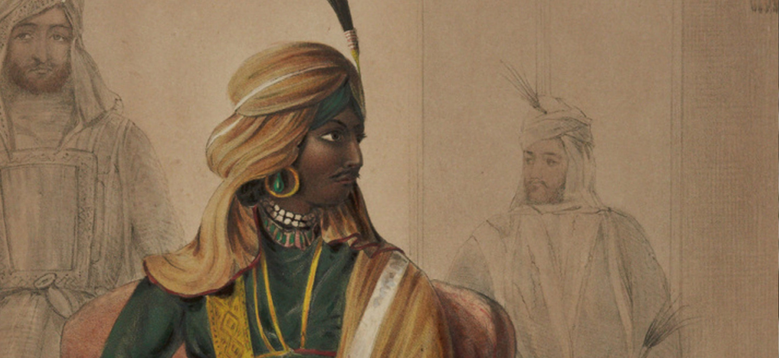 Emily Eden, Rajah Heera Singh (principal chief of the Punjab), 1844. Hand-painted chromolithograph on paper. The Khanuja Family.