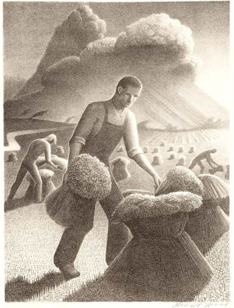 Grant Wood, Approaching Storm (Tormenta cercana), 1940. Lithograph. Gift of Richard S. Hall.