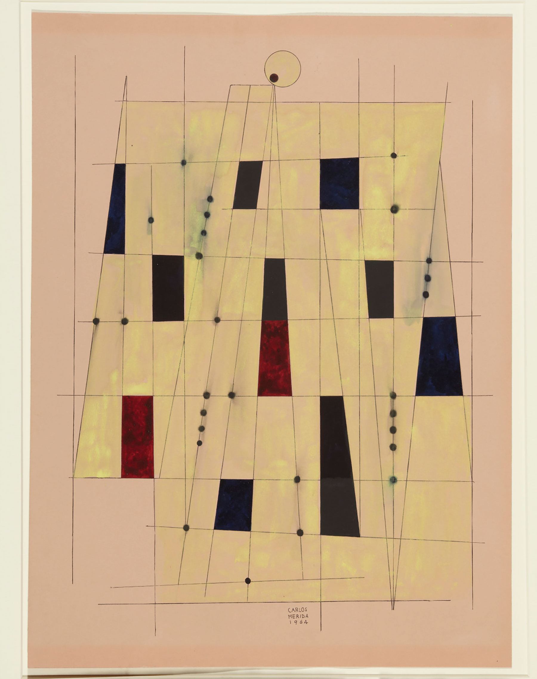 Carlos Mérida, Juego de líneas (Line Game), 1964. Watercolor. Gift of Mr. Edward Jacobson. © 2020 Artists Rights Society (ARS), New York.