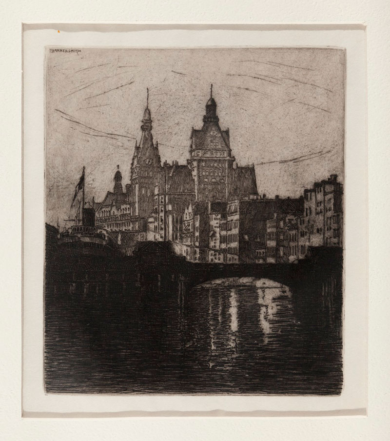 Paul Hammersmith, Untitled (Bridge over River, City), 20th century. Print. From the Collection of Mr. and Mrs. Charles L. Rosenthal.