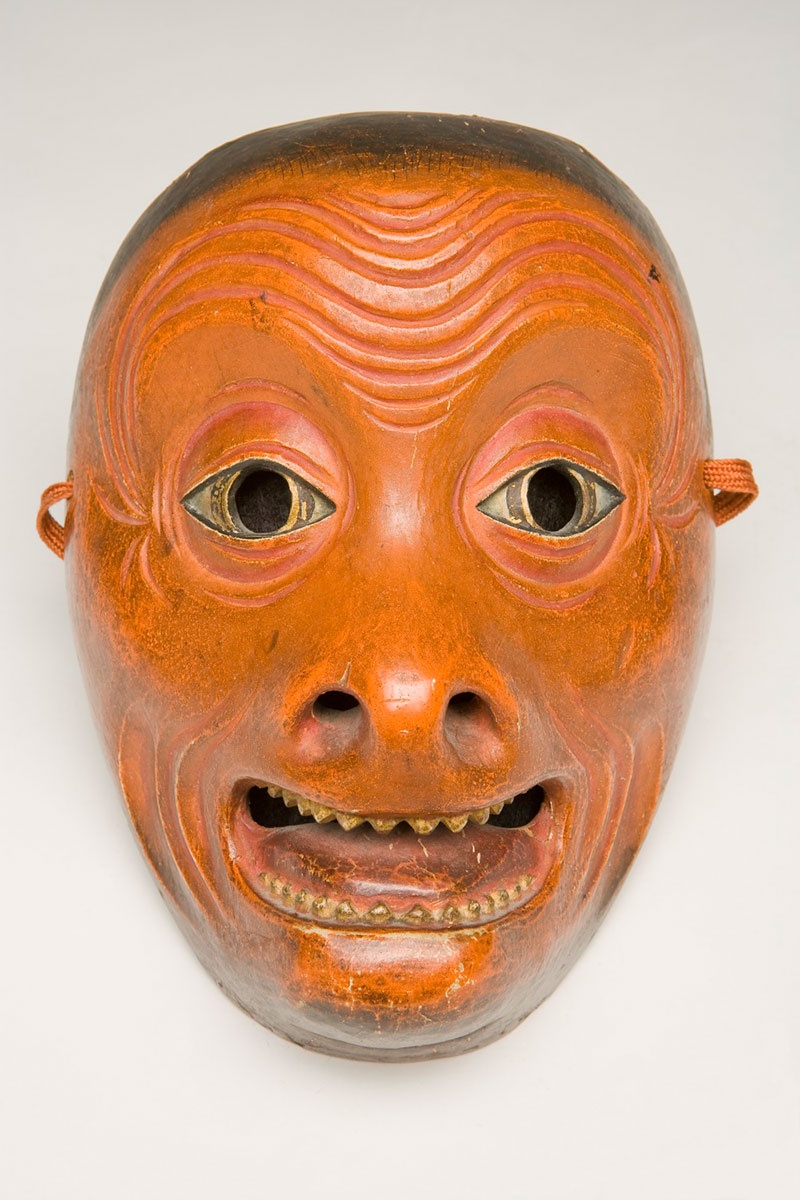 Unknown, Kyōgen mask, Saru (Máscara Kyōgen, Saru), late Edo period, 1789-1868. Painted wood. Gift of Roger Dunn.