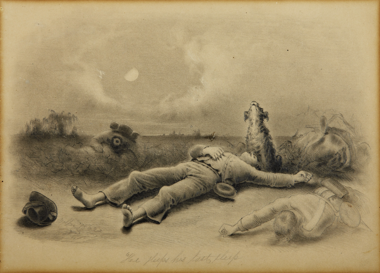 James Walker, He Sleeps His Last Sleep (Duerme su último sueño), 1862. Pencil. Gift of the Carl S. Dentzel Family Collection.
