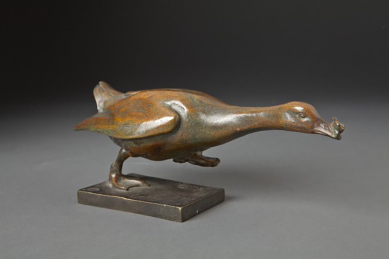 Edouard Marcel Sandoz, Goose with Snail on Beak (Ganso con caracol en el pico), not dated. Bronze. Gift of Mrs. Noah Butkin.
