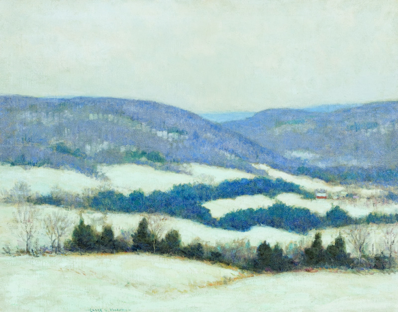 Clark Greenwood Voorhees, October Mountain in Winter, Lenox, MA (Montaña October en invierno, Lenox, MA), c. 1910. Oil on canvas. Museum purchase with gifted donor restricted funds from Mr. Edwin Q. Barbey.