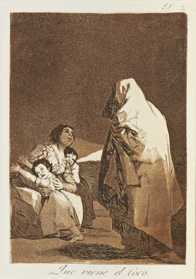 Francisco de Goya, Que viene el coco (The Bogy Man Is Coming), 1797-1799. Etching. Gift of Mr. and Mrs. Mullan.