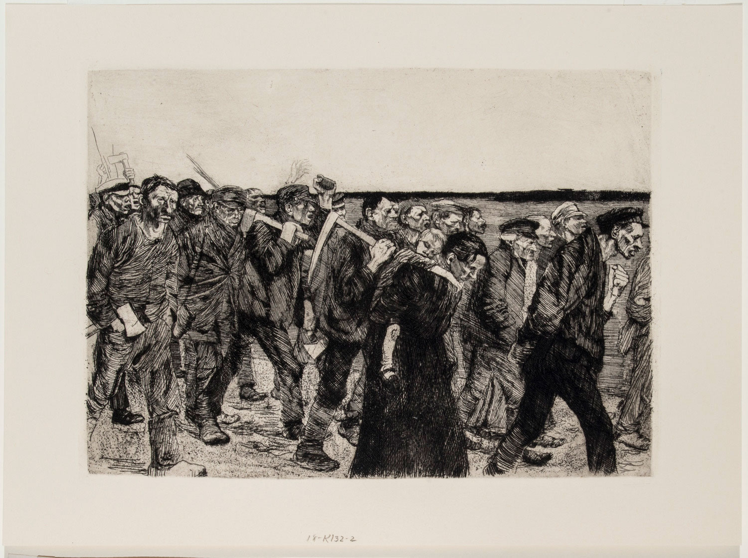 Kathe Kollwitz, March of the Weavers (Marcha de los tejedores), 19th-20th century. Etching. Bequest of Ruth Bank Weil. © 2020 Artists Rights Society (ARS), New York.