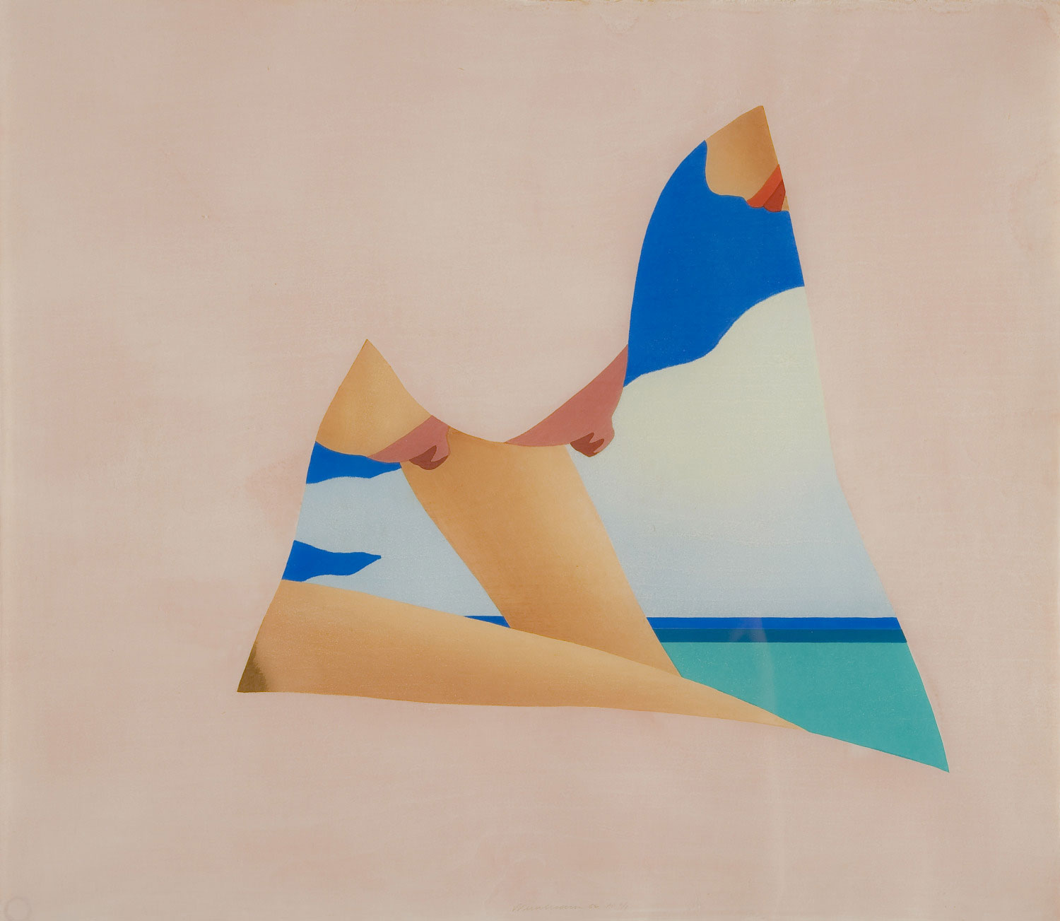 Tom Wesselmann, Seascape Dropout (Abandono del paisaje marino), 1982. Color woodcut. Gift of Trudy and Steven Wiesenberger in honor of the Museum's 50th Anniversary. © 2020 Artists Rights Society (ARS), NY.