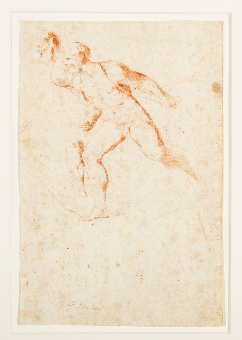 Pietro Testa, Figure Studies (Estudios de figura), not dated. Chalk on paper. Gift of the Carl S. Dentzel Family Collection.