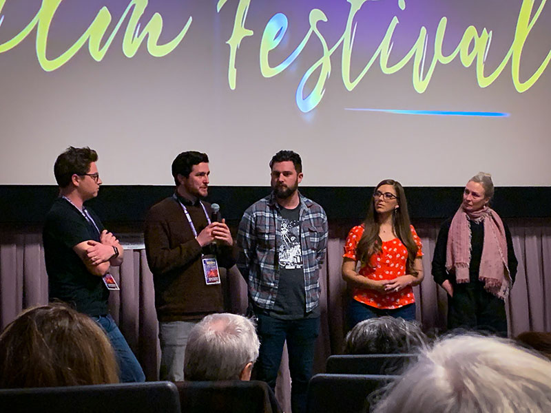 At the Sedona International Film Festival (2020). Courtesy of Justin Wilson. From left to right: Josh Gonzales, Kieran Thompson, Chris Heck, Misty Wilson, and Christine Kellogg-Darrin.