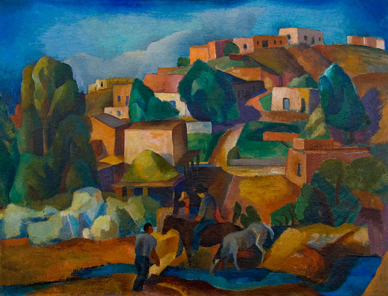 Willard Nash, Untitled (Santa Fe Landscape) (Sin título [Paisaje de Santa Fe]), c. 1925. Oil on canvas. Museum purchase with funds provided by Betty Van Denburgh and Western Art Associates in honor of its 40th Anniversary.