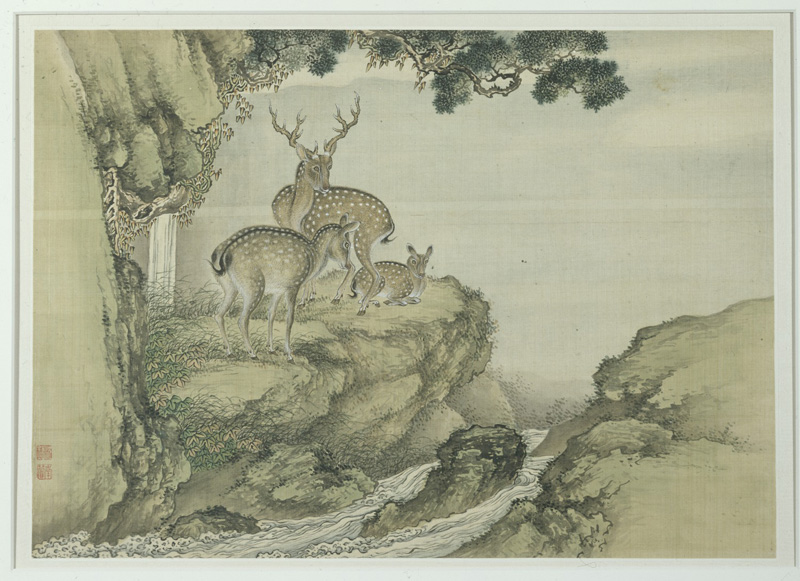 Shen Quan, Deer, 1745. Ink and color on silk. Museum purchase.
