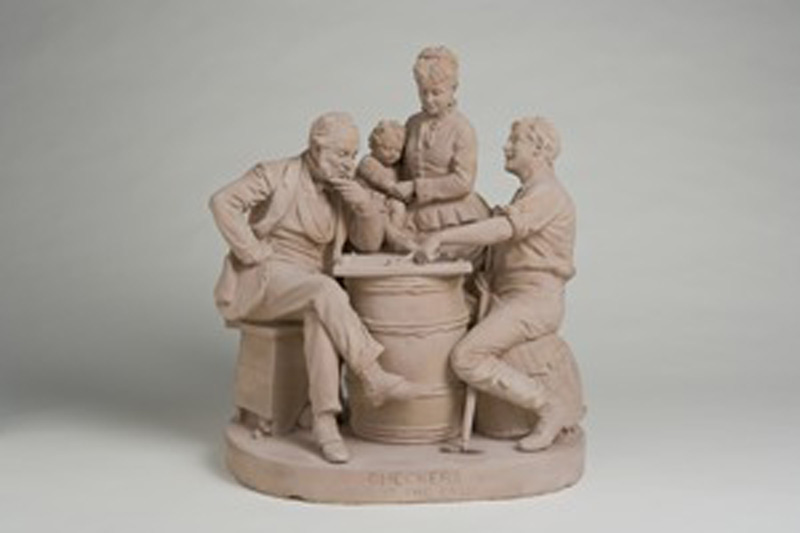 John Rogers, Checkers Up at the Farm, 1875. Plaster. Gift of Mr. David Gensburg.