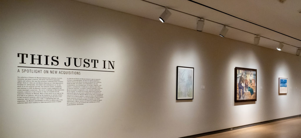 Installation view, This Just In: A Spotlight on New Acquisitions, 2021, Phoenix Art Museum. Courtesy of Phoenix Art Museum.