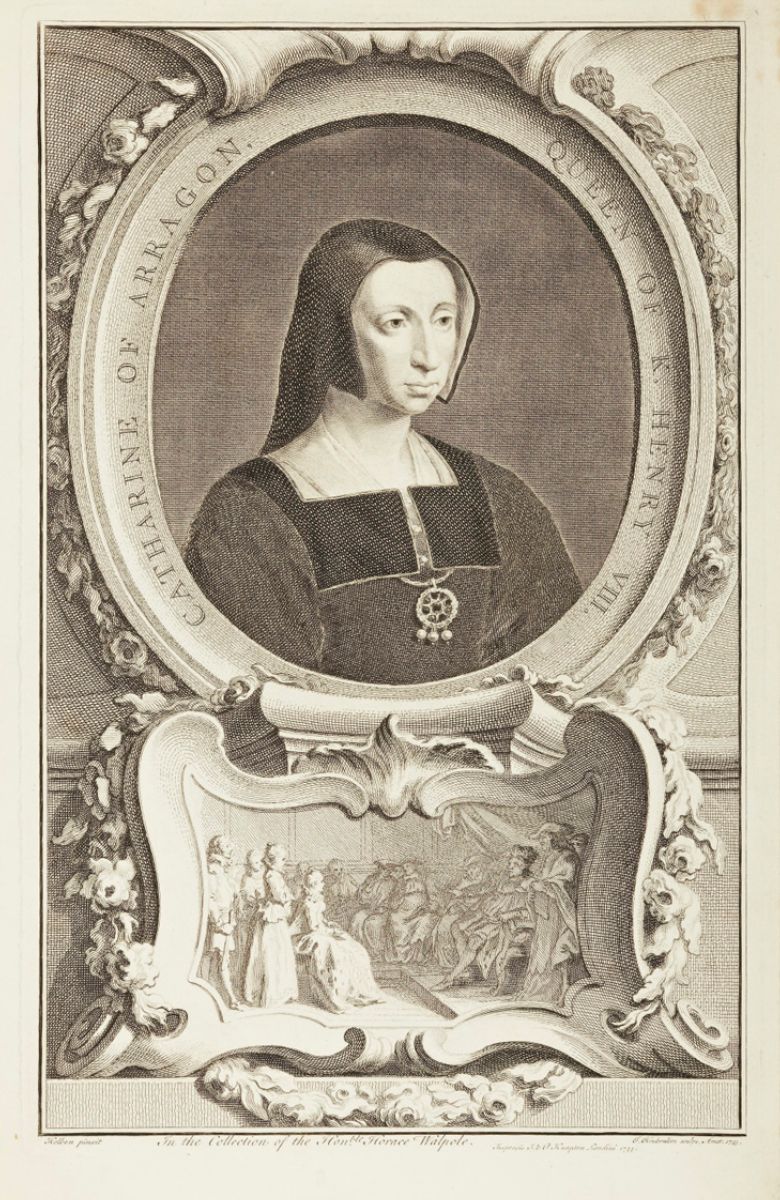 Arnold Houbracken, Cartharine of Aragon, Queen of King Henry VIII (Catalina de Aragón, reina del rey Enrique VIII), 1744. Etching, engraving. Gift of Mr. and Mrs. Reuben Shohet.