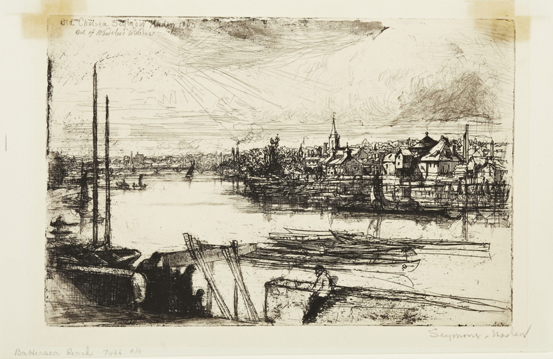 Francis Seymour Haden, Battersea Reach (Llegada a Battersea), 1863. Etching. Gift of Mr. and Mrs. Orme Lewis.