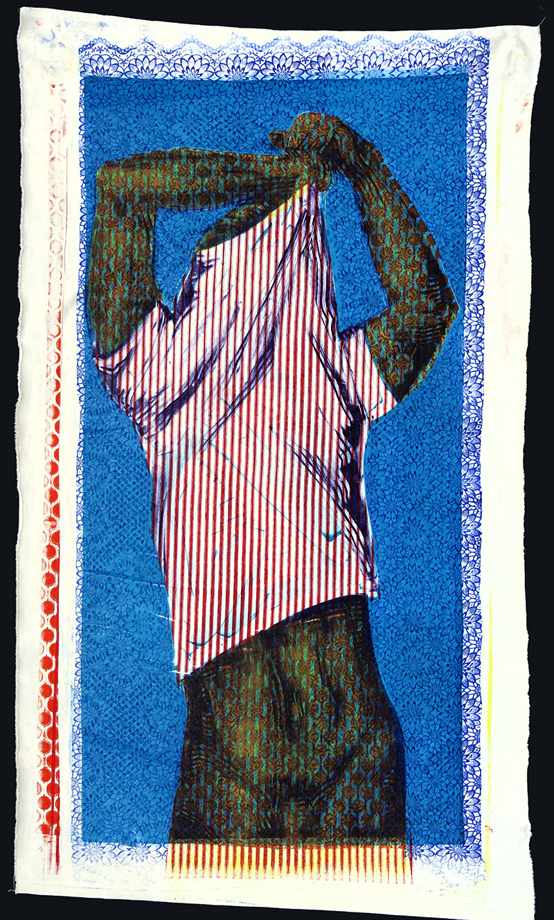 Harold Lohner, Take Off 4, 2020. Monoprint on linen fabric. Courtesy of the artist.