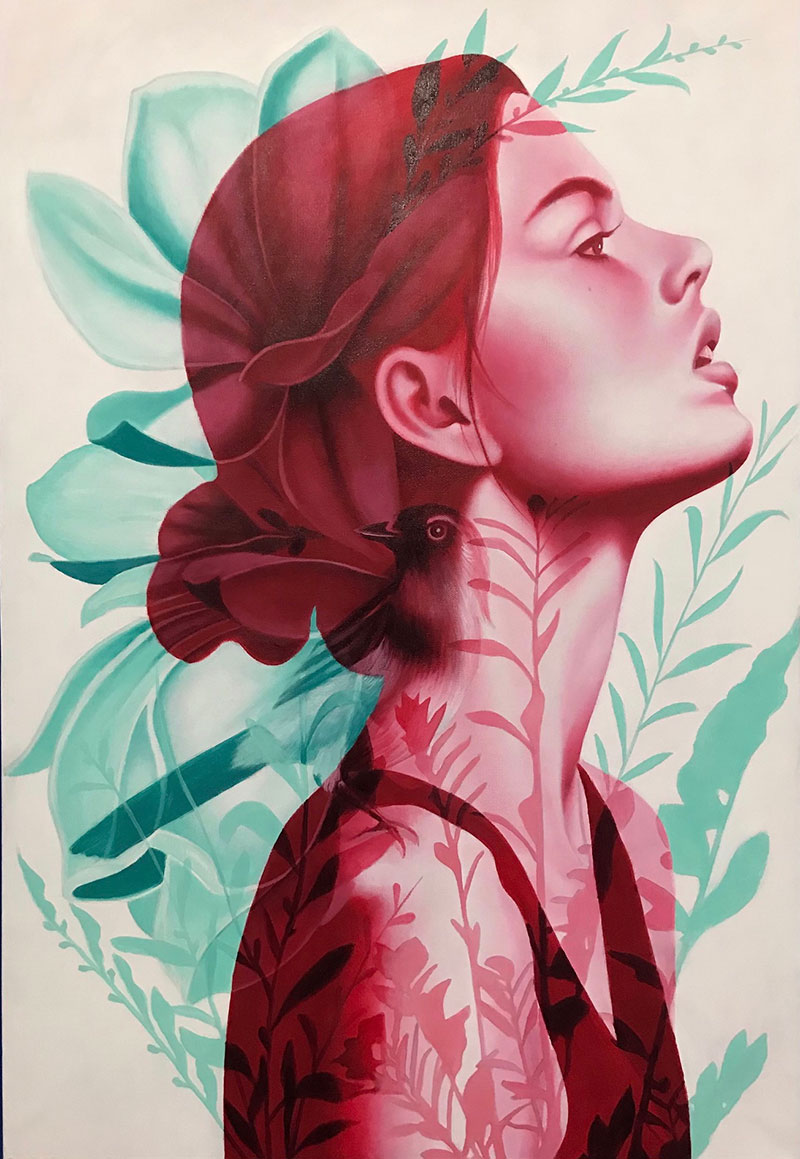 Tato Caraveo, magnolias, 2020. Acrylic on canvas. Courtesy of the artist
