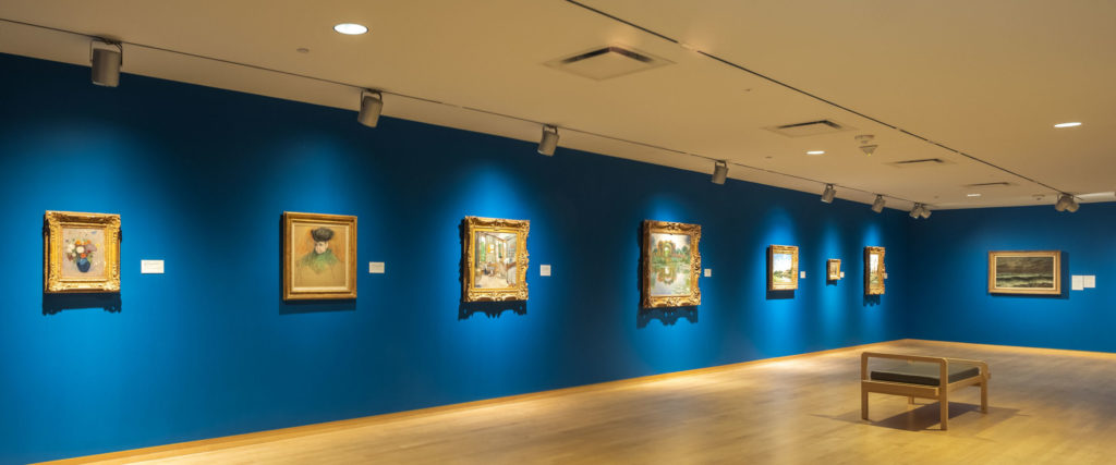 Installation view of Art of the Americas + Europe galleries, 2021, Phoenix Art Museum.