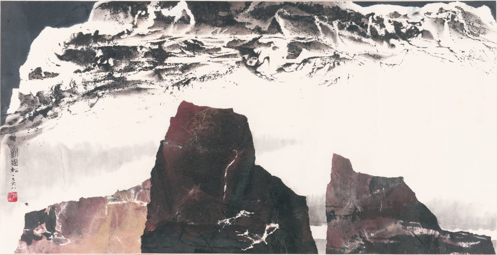 Liu Kuo Sung, Snows Foliated upon Snows, 1968. Ink, color, and collage on paper. Collection of Phoenix Art Museum, Gift of Dr. Chu-tsing Li.
