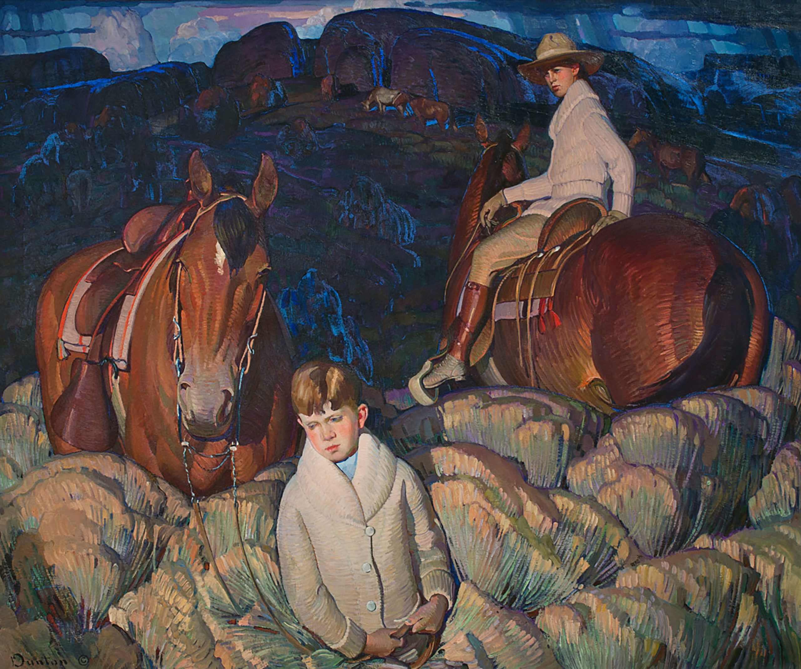 W. Herbert Dunton, My Children, 1920. Oil on canvas, 50 x 60 in. Collection of the New Mexico Museum of Art. Gift of a friend, 1927 (351.23P). Photo by Blair Clark.