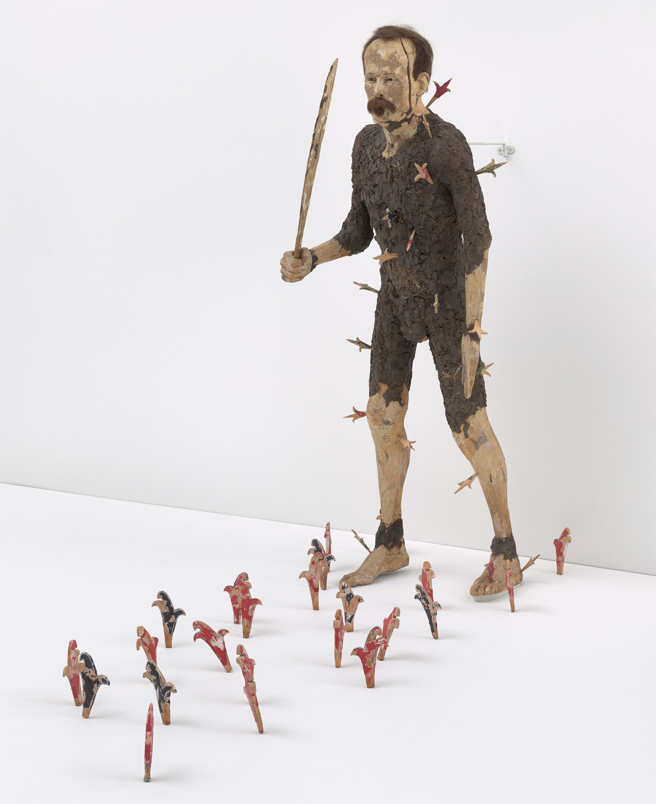 Juan Francisco Elso, Por América (José Martí), 1986. Wood, plaster, earth, pigment, synthetic hair, and glass eyes. Courtesy of the Hirshhorn Museum and Sculpture Garden, Smithsonian Institution, Washington, DC, Joseph H. Hirshhorn Purchase Fund, 1998. Photo: Ron Amstutz. Hirshhorn Museum and Sculpture Garden.