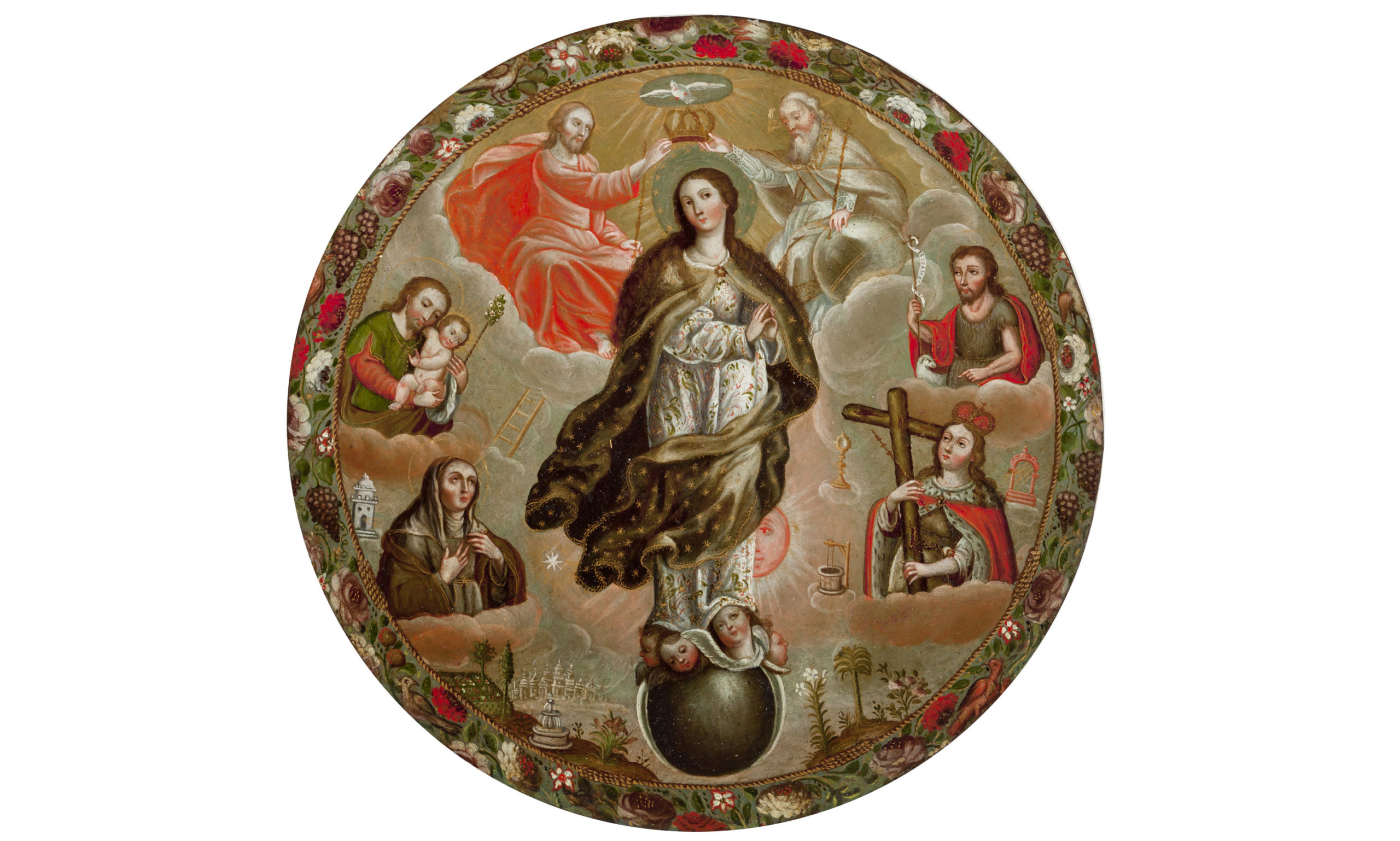 Unknown, Escudo de monja (Nun's Shield), 1690-1710. Oil, gold and copper. Gift of Friends of Mexican Art.