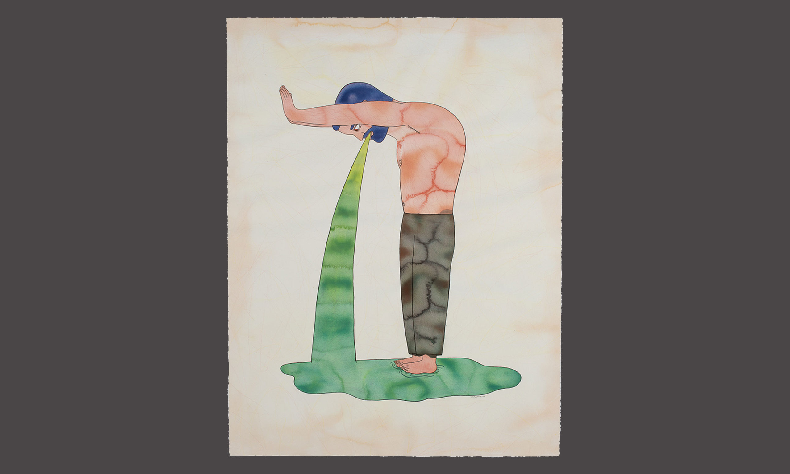 Tonel, El vomito es cultura, 1998. Watercolor, brush & black ink, and colored pencil. Collection of ASU Art Museum. Gift of the Bacardi Art Foundation, Miami and the ASU Art Museum Advisory Board 100% Cuban Campaign. Photography by Craig Smith.